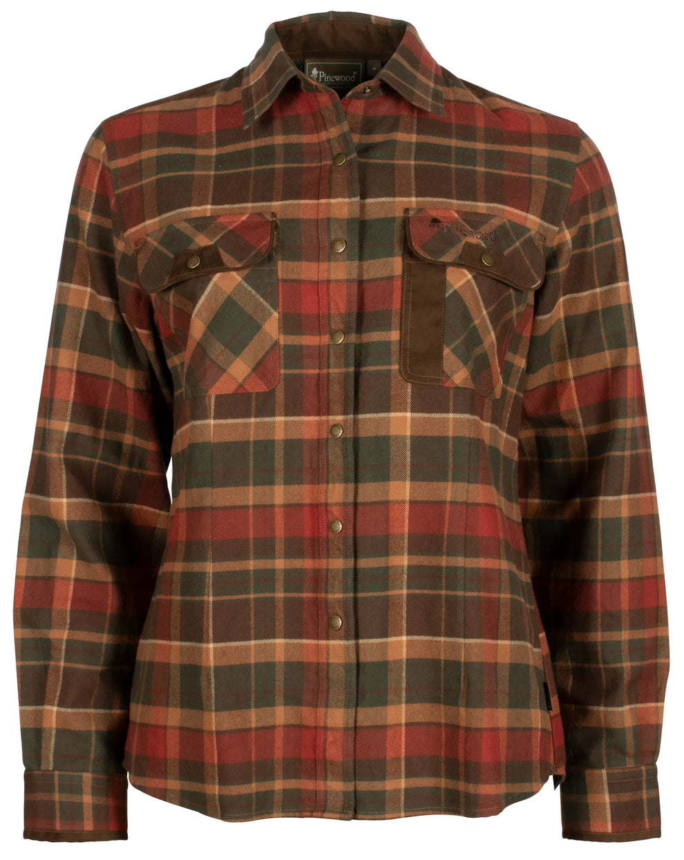 3428-767-01_Pinewood-Prestwick-Exclusive-Shirt-Womens_Dark-Green-Terracotta 10288