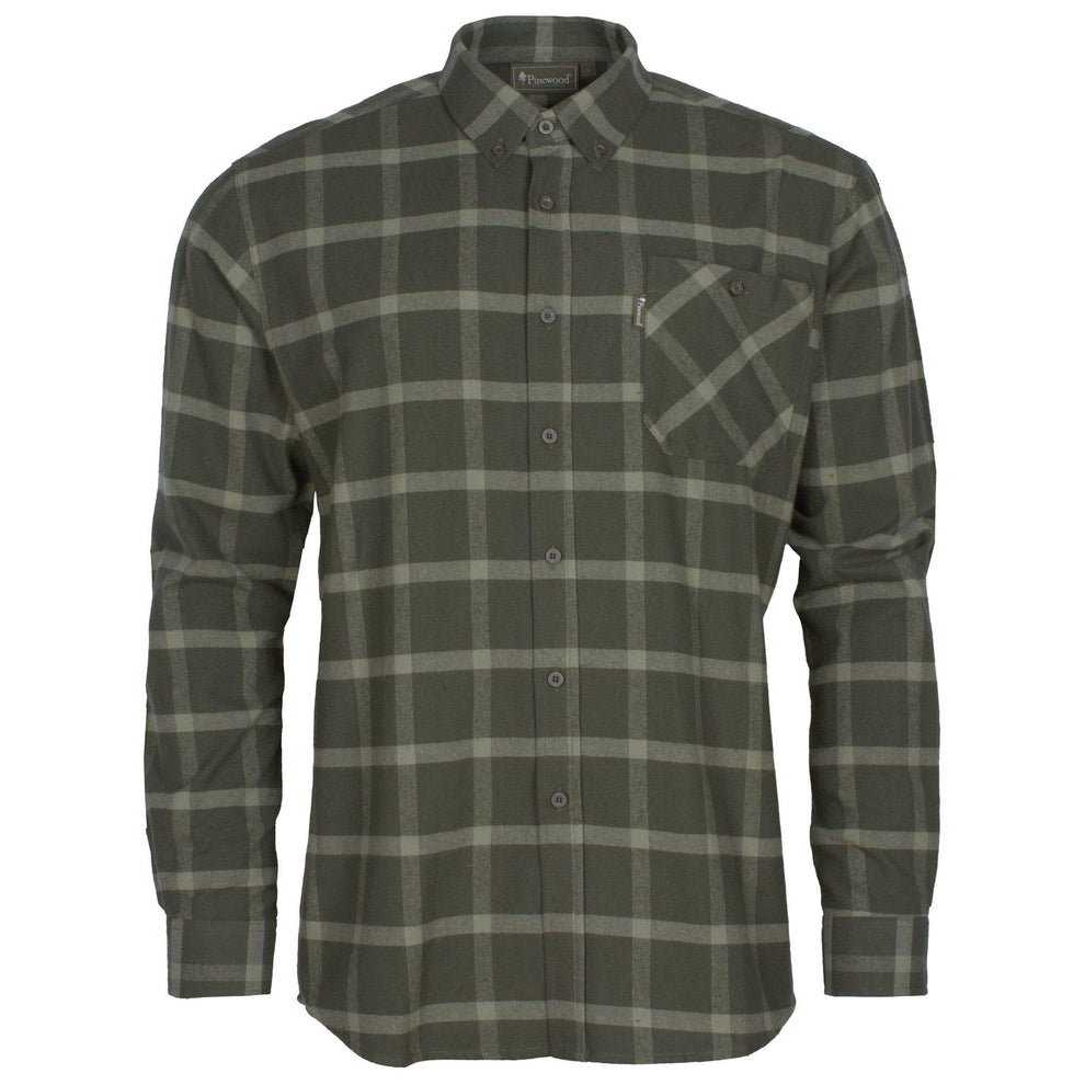 5009-124-01_Pinewood-Varnamo-Flannel-Shirt-Mens_Dark-Green-Green