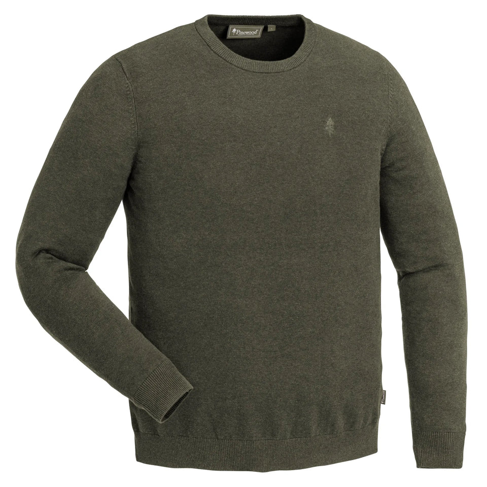 5049-116-01_Pinewood-Varnamo-Crewneck-Knitted-Sweater-Mens_Green-Melange