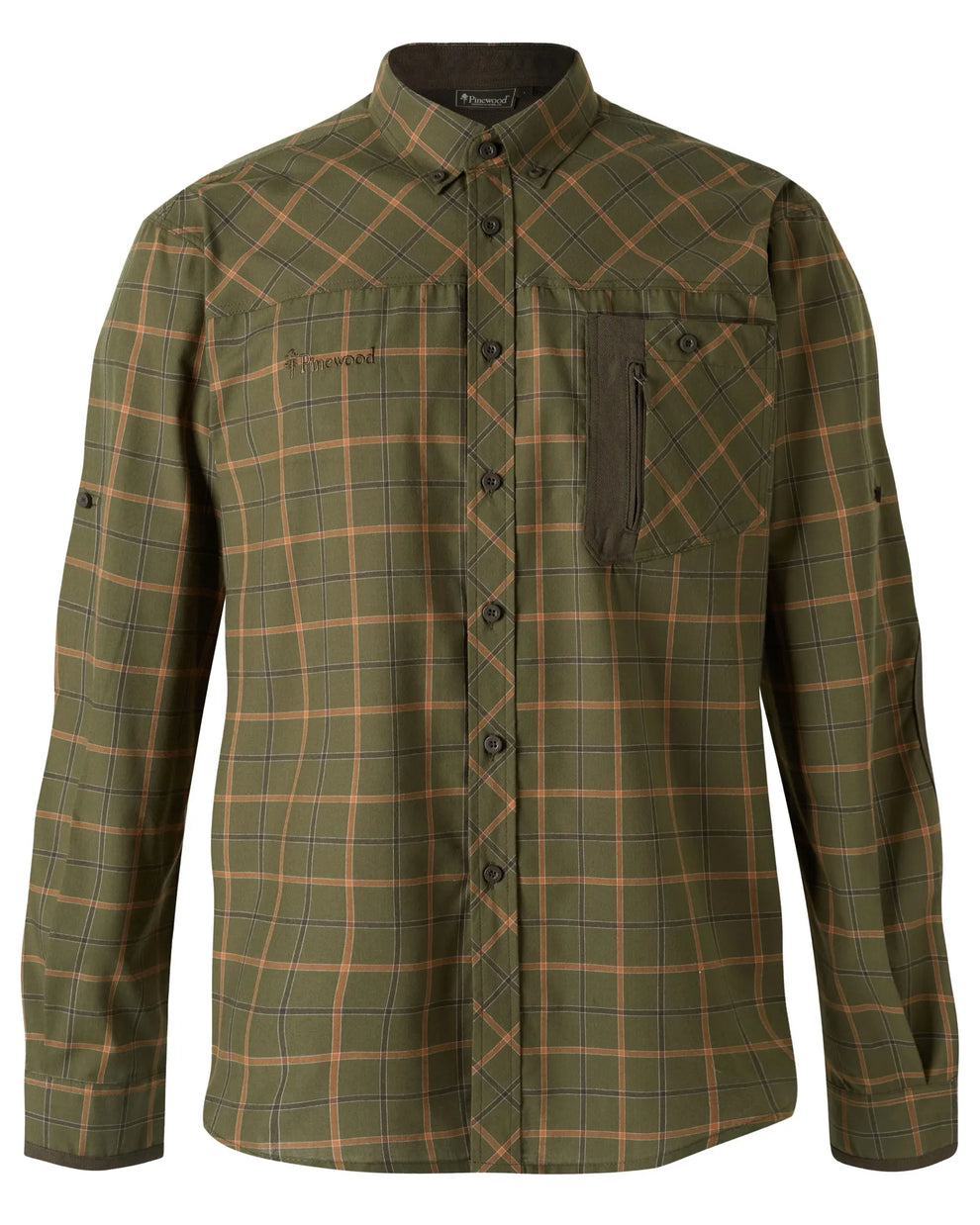 5329-704-01_Pinewood®-Wolf-Shirt-Mens_Green-Terracotta