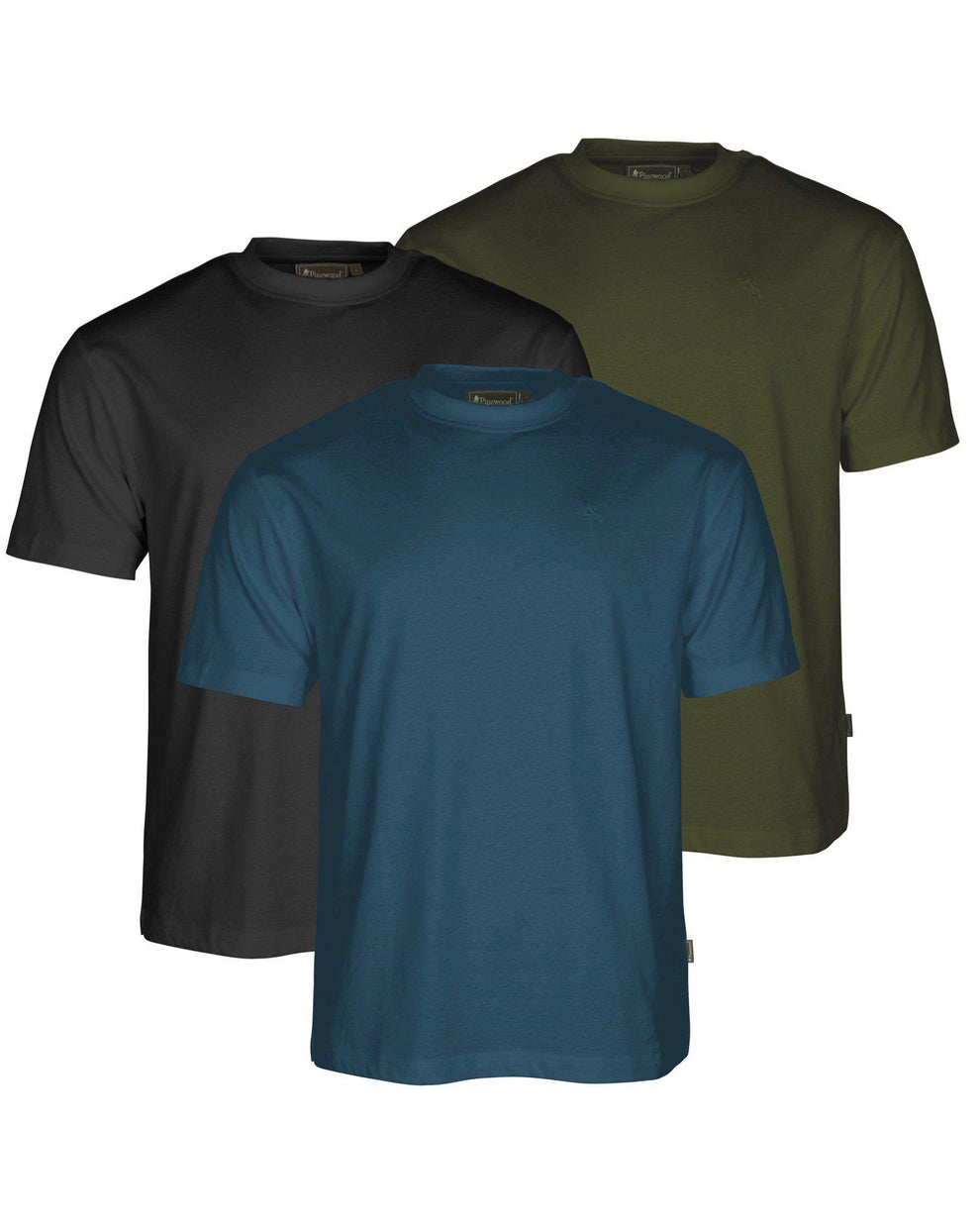 5447-383-01_Pinewood-3-pack-T-shirt-Mens_Black-Azur-Blue-Mossgreen