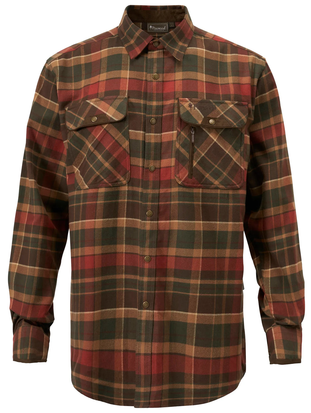 9428-767-01_Pinewood-Prestwick-Exclusive-shirt-Mens_D.Green-Terracotta 9850
