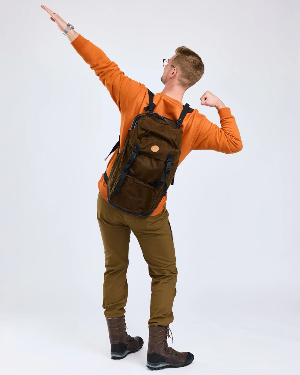 wanderrucksack sitz Sitz-Rucksack 35l - Wasserdichte Wildlederoptik