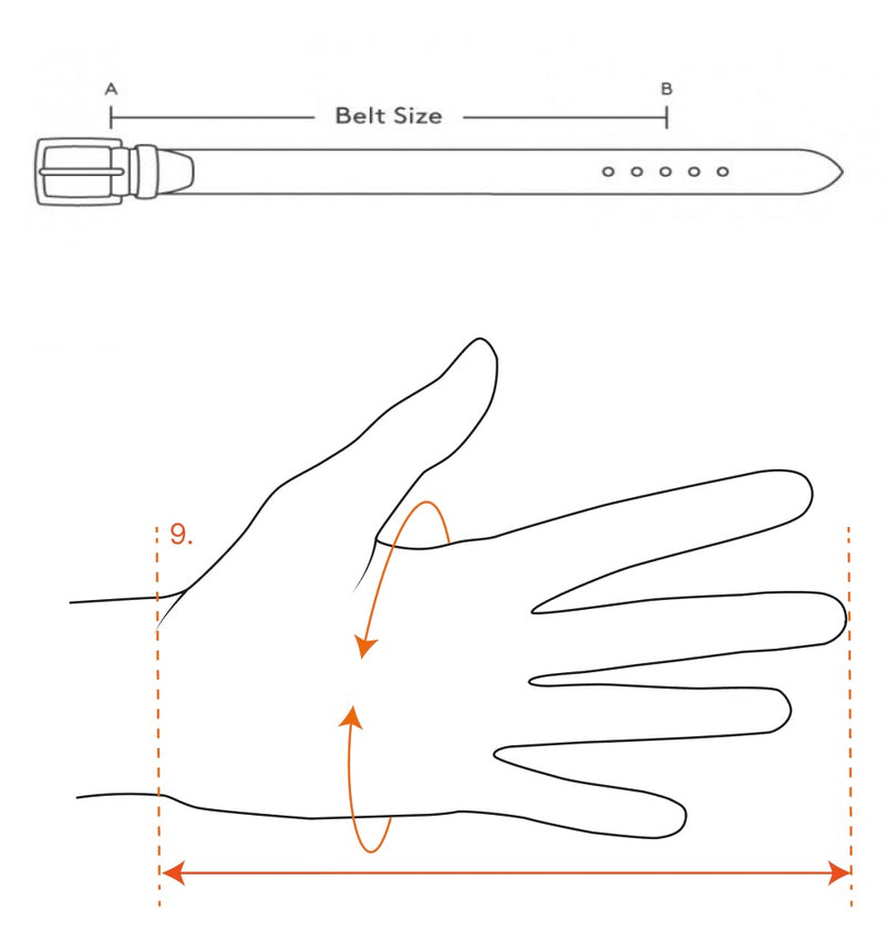 Accessories measurement guide for Men